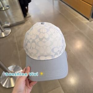 NWT COACH Baseball Signature Hat Unisex chalk blue one size CEH64